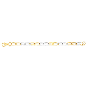 Two Tone Sterling Silver Paperclip Link Bracelet