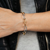 Two Tone Sterling Silver Paperclip Link Bracelet
