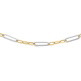 Two Tone Sterling Silver Paperclip Link Chain