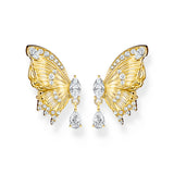 Thomas Sabo Blooming Skies Yellow Gold-Plated Butterfly CZ Earrings