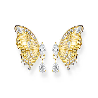 Thomas Sabo Blooming Skies Yellow Gold-Plated Butterfly CZ Earrings