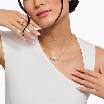 Thomas Sabo Blooming Yellow Gold-Plated Daisy Bouquet Necklace