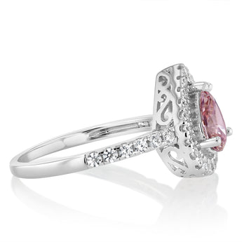 Sterling Silver Zirconia Pear Ring