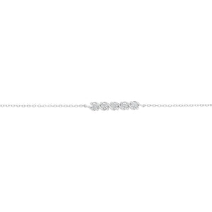 Sterling Silver CZ Beaded Bar Bracelet