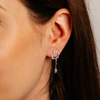 Sanrio Hello Kitty Outline Sterling Silver Stud Earrings