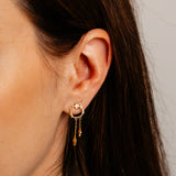 Sanrio Hello Kitty Outline Sterling Silver Yellow Gold Plated Stud Earrings