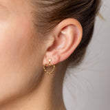 Sterling Silver Gold Plated Twisted Heart Stud Earrings