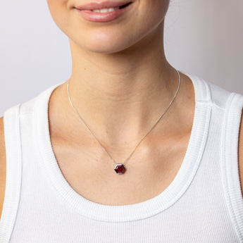 Sterling Silver Red Corundum Pendant