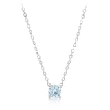 Sterling Silver Blue CZ with 40+5cm Chain