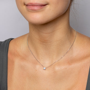 Sterling Silver Blue CZ with 40+5cm Chain