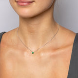 Sterling Silver Green CZ with 40+5cm Chain