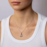 Sterling Silver Open Heart Pendant with Rose Gold Accent