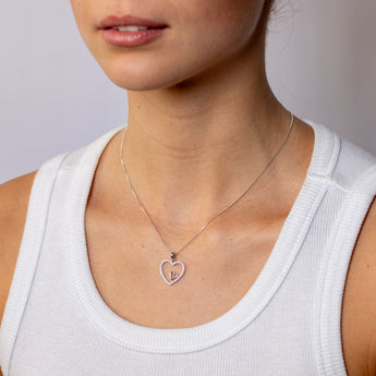 Sterling Silver CZ Double Heart Pendant