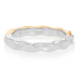 Sterling Silver and Gold Plated Two Tone CZ Twisted Ring