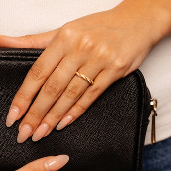 Sterling Silver and Gold Plated Two Tone CZ Twisted Ring