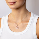 Sterling Silver CZ Double Heart Pendant