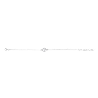 Sterling Silver CZ Double Heart Bracelet