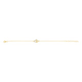 Sterling Silver Gold Plated CZ Double Heart Bracelet