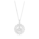 Sterling Silver Floral Allah Pendant
