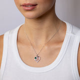 Sterling Silver Green CZ 'Mum' Heart Pendant