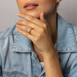 Sterling Silver Gold Plated Twist Ring