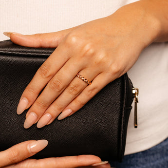 Sterling Silver Rose Gold Plated Braided Ring