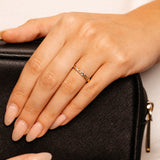 Sterling Silver Two Tone Gold Plated Braided Ring with Plain Shank