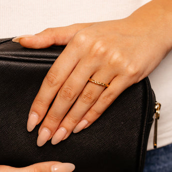 Sterling Silver Gold Plated Braided Ring with Plain Shank