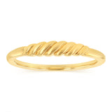 Sterling Silver Gold Plated Thin Croissant Ring