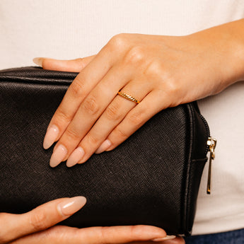 Sterling Silver Gold Plated Thin Croissant Ring
