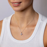 Sterling Silver Round Bezel Set Cubic Zirconia Pendant