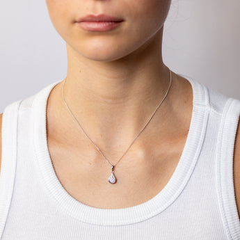 Sterling Silver Cubic Zirconia Teardrop Pendant