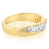 Sterling Silver Gold Plated Fancy Baguette Cubic Zirconia Ring