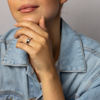 Sterling Silver Cubic Zirconia Signet Ring