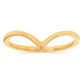 Sterling Silver Gold Plated Wishbone Ring