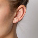 Sterling Silver Gold Plated Cubic Zirconia Teardrop Stud Earrings