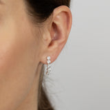 Cubic Zirconia Round Drop Earrings in Sterling Silver