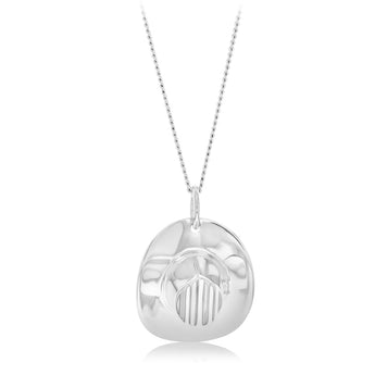 Sterling Silver Rhodium Plated Cowboy Hat Pendant