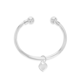 Sterling Silver Heart Torque Baby Bangle