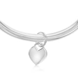 Sterling Silver Heart Torque Baby Bangle