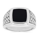 Sterling Silver Square Onyx Signet Ring