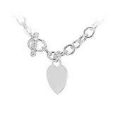 Engravable Heart Pendant on 40cm Belcher Chain in Sterling Silver