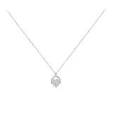 Engravable Heart Spinner Pendant on 45cm Chain in Rhodium Plated Sterling Silver