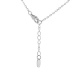 Engravable Heart Spinner Pendant on 45cm Chain in Rhodium Plated Sterling Silver