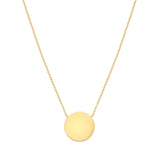 Engravable Disc Pendant on 43cm Chain in Gold Plated Sterling Silver