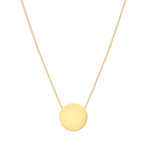 Engravable Disc Pendant on 43cm Chain in Gold Plated Sterling Silver