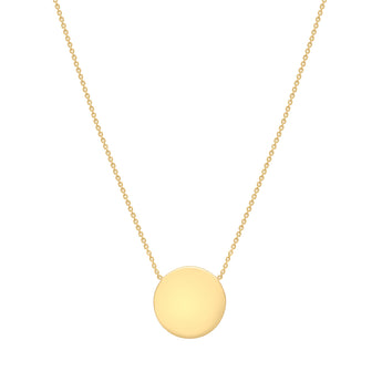 Engravable Disc Pendant on 43cm Chain in Gold Plated Sterling Silver