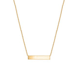 Engravable Horizontal Bar on 43cm Chain in Gold Plated Sterling Silver
