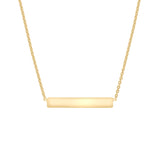 Engravable Horizontal Bar on 43cm Chain in Gold Plated Sterling Silver