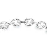 Engravable Heart Oval Belcher 19cm Bracelet in Sterling Silver